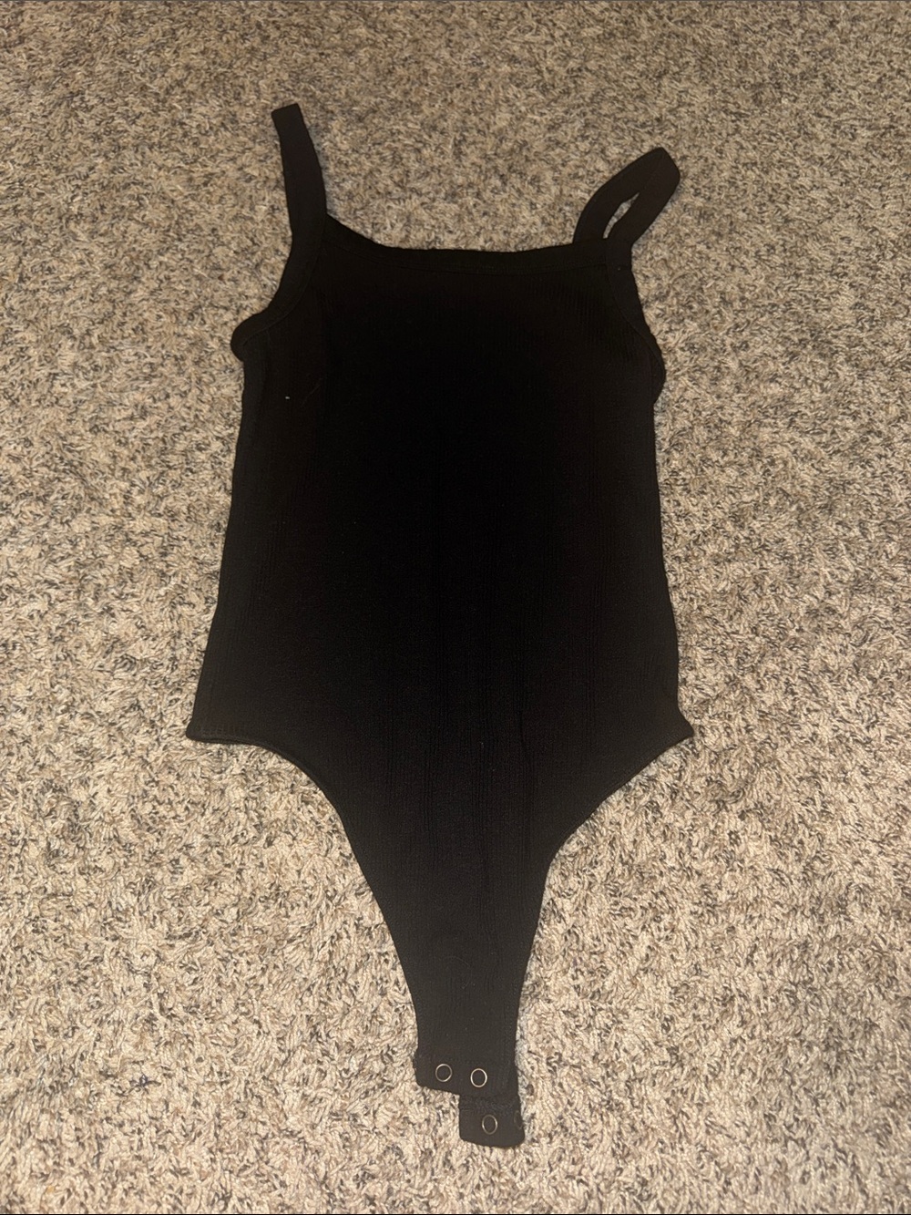 American Eagle Outfitters Black Ribbed Strap Bodysuit